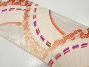 アンティーク　桧扇に花蜀江模様織り出し袋帯（材料）
